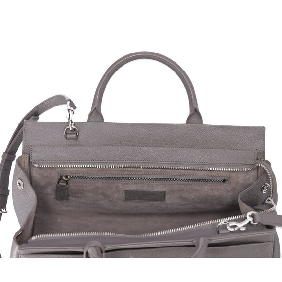 SAINT LAURENT Cabas Rive Gauche Small Handbag 436620 Gray Leather - Picture 7 of 8